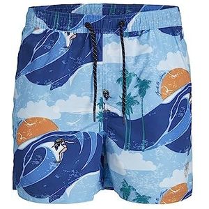 JACK & JONES PLUS Jpstfix Jjswim Aop Pack Ly Sn Pls Zwembroek voor heren, Blauw