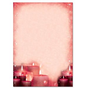 SIGEL DP138 kerstbriefpapier, kaarsen, 21 x 29,7 cm, 90 g/m², rood, 100 vellen
