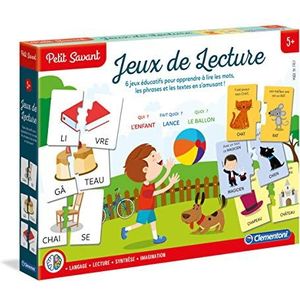 Clementoni - 62550 – onderwijs – leesspellen – educatief spel 5 jaar, spelletjes om te leren lezen, Franse versie, kleine geleerde, Franse versie, gemaakt in Italië