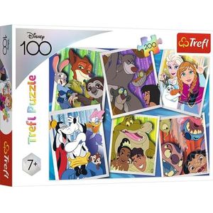 Trefl - Disney, Disney Heroes - Puzzel met 200 stukjes - Collage met sprookjeshelden voor kinderen vanaf 7 jaar