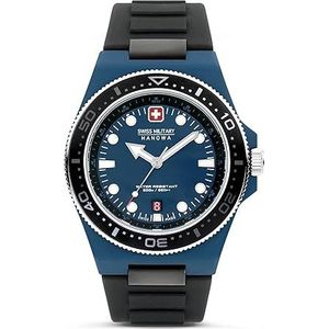 Swiss Military Hanowa Homme Analogique Quartz Montre avec Bracelet en Silicone SMWGN0001184, Bleu, bracelet