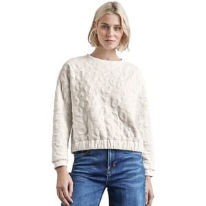 Street One A303055 Oversized luipaard sweatshirt voor dames, Lucid White