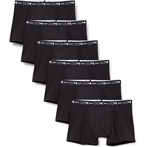 DIM boxershorts voor heren, katoen, stretch, ademend, optimale ondersteuning, 6 stuks, zwart.