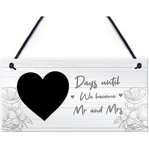 RED OCEAN Bord om op te hangen, motief ""Days Until We Become Mr and Mrs"", huwelijkscadeau