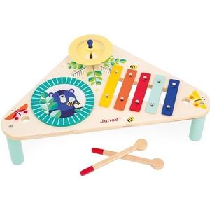 Janod Juratoys J07655 Houten tafel voor kinderen, imitatiespeelgoed en muziekstimulatie, waterverf vanaf 12 maanden, meerkleurig