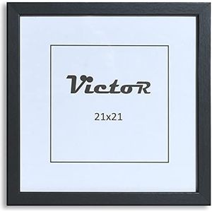 Victor Fotolijst ""Klee"" 21 x 21 cm in zwart - Moderne eenvoudige vierkante houten fotolijst - zwarte fotolijst 21 x 21 cm