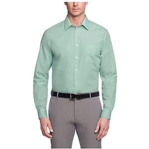 Van Heusen Poplin Regular Fit Solid Point Halsketting Dress Shirt Shirt Heren, Blad Groen