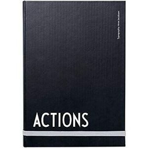 Design Letters Actieboek – het beschikt over een speciale ruimte voor actiepunten, die wanneer, onderwerp, datum en reflecties, hardcover en elastiek, 200 pagina's
