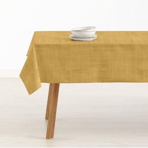 BELUM Nappe anti-taches, taille 300 x 140 cm - Nappe au toucher extra douce, couleur moutarde - Nappe 100% fabriquée en Espagne - Tissu 100% coton biologique - Nappe modèle uni