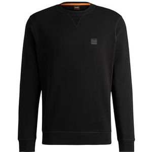BOSS Westart Sweatshirt voor heren, katoenen badstof met logo, Zwart 1