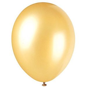 Unique Party 56887 ballonnen parelmoer latex 30 cm goud 50 stuks