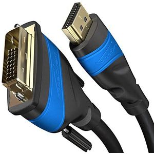 KabelDirekt - HDMI DVI-adapter met bescherming tegen signaalstoringen A.I.S. - 10m (24+1/HDMI bidirectionele monitorkabel, verbindt HDMI-apparaat met DVI-monitor, Full HD/1080p)