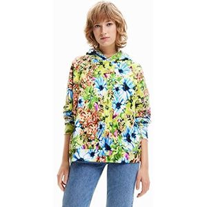Desigual Sweatshirt met bloemen, dames, groen, M, Groen