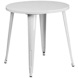 Flash Furniture CH-51090-29-WH-GG Outdoortafel, rond, 30 inch, metaal, wit