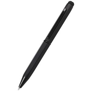 1 stuk zeshoekige aluminium balpen, verwisselbare D1-vulling, blauwe schrijfkleur, pen met touch-pen, 1 stuk