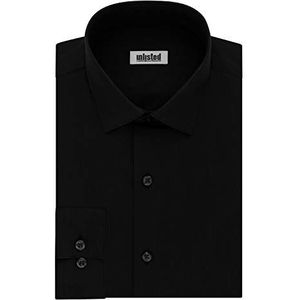 Unlisted by Kenneth Cole Chemise Robe Unlisted Mens Solide Smoking Shirt, schwarz, 3XL