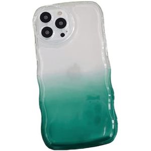 [Protection de la caméra][Anti-Chocs] Coque en Silicone Premium pour téléphone Portable Compatible avec iPhone 12 Pro, Vert - Coque Wave Clear Gradient Color, Étui iPhone 6.7 Pouces Case Cover
