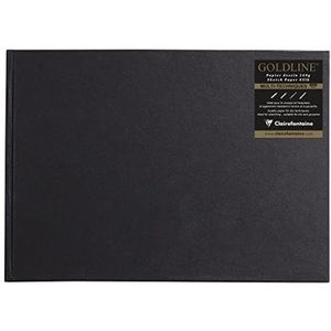 Clairefontaine - Goldline blok met 64 vellen ivoorkleurig - DIN A4 (297 x 210 mm), 140 g/m² papier, liggend formaat - zwarte omslag - geschikt voor droge technieken