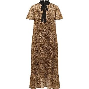 faina Dames midi-jurk luipaardprint 19223977 bruin XS, Braun