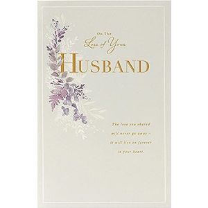 UK Greetings Loss of Husband condoleancekaart, vredig motief, geel/wit, 137 x 210 mm