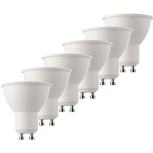 Müller-Licht 400285_Set A+, 6 stuks LED reflectorlamp vervangt 50 W, kunststof, 6,5 watt, GU10, wit, 5 x 5 x 5,5 cm