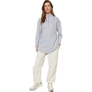 Trendyol Sweat-shirt-Régulier Maillot de Combinaison Femme, gris, M