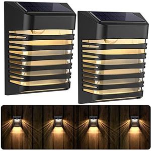 AYCLIF Tuinverlichting op zonne-energie, waterdichte led-zonnelampen voor buiten, 2 modi, tuindecoratie, wandmontage, tuinverlichting op zonne-energie voor terras, binnenplaats (6 stuks)