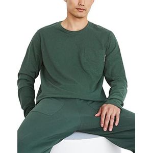 Marc O'Polo Body & Beach M Shirt Ls Crew Neck Pijama Top voor heren, groen, M, Groen