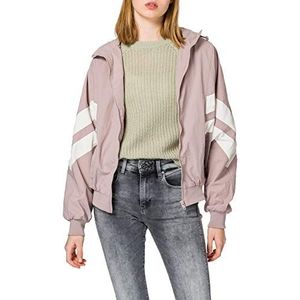 Urban Classics Ladies Crinkle Batwing Jacket voor dames, Duscroserosa / wit zand