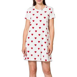 Petit Bateau A00j8 nachthemd voor meisjes (1 stuk), Marshmallow / Terkuit Rood