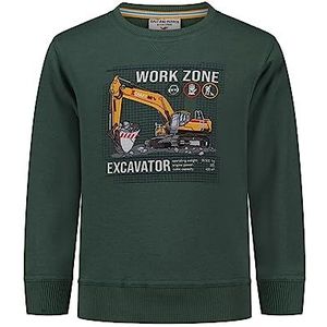 SALT AND PEPPER Excavator Print Emb Sweatshirt voor jongens, trainingspak voor jongens, Fir Groen
