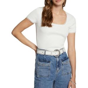 Morgan 232-dlubi T-shirt voor dames, Gebroken wit, L