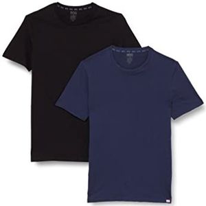 Diesel Umtee-Randal-Tube-twopack T-shirt voor heren, verpakking van 2 stuks, Blauw/Zwart
