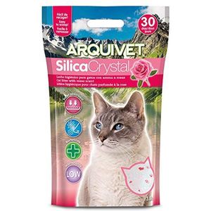 Arquivet Sable Cat Silica Crystal - Roses geur - Inhoud: 3,8 l - Hygiënisch kattenbed - Gearomatiseerd kattenbed - Absorberend vermogen - Helpt geuren en bacteriën te verwijderen