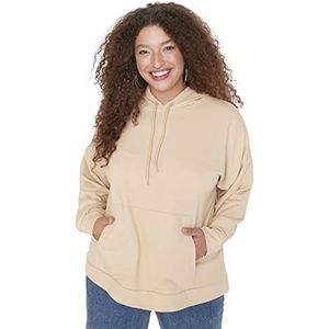 TRENDYOL Sweatshirt voor dames Vison, 4XL, Mink