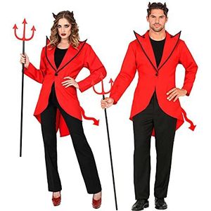 Widmann 60233 – 60233 – duivelskostuum rokkostuum rood zwart Halloween carnaval themafeest unisex – volwassenen, meerkleurig, XXL