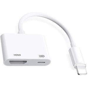 Lightning digitale AV-adapter voor iPhone iPad, [Apple MFI gecertificeerd] Lightning naar HDMI-kabel 1080P synchronisatie scherm converter voor HDTV/monitor/projector (voeding vereist)