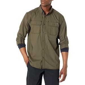 Dickies Duratech Ranger Ripstop overhemd, button-down, mosgroen, XL heren, muskusgroen, XL, Muskus groen