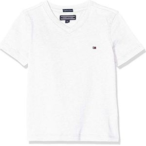 Tommy Hilfiger Basic Vn Knit S/S T-shirt voor jongens, Wit (Helder Wit 123)