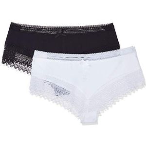 Dim Sexy boxershorts met kant, voor dames, zwart/wit, 40-42, Zwart/Wit