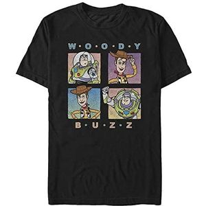 Disney Pixar Toy Story-T-shirt à manches courtes en tissu organique, couleur pastel unisexe pour adulte, Noir, S