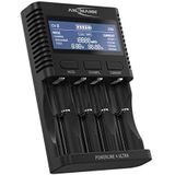 ANSMANN Powerline4Ultra USB-batterijlader (1 stuk) – oplader voor 1 tot 4 NiMH-batterijen AA/AAA/C/D & Li-Ion 10440 tot 26650 – automatische oplader met 4 programma's (opladen, ontladen, testen, snel