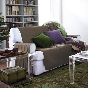 Caleffi - Housse de canapé 3 places avec accoudoirs rembourrés matelassés en microfibre et polyester hypoallergénique pour canapés d'assise 180 cm, housse de canapé douce légère, housse de canapé