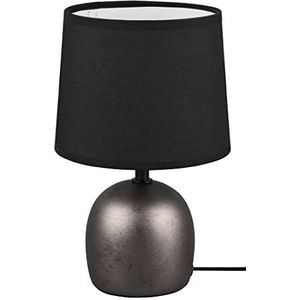 Reality Leuchten Malu R50802667 tafellamp met keramische standaard, zwart stoffen lampenkap, zwart