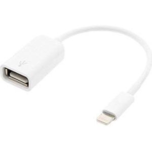 Sonero 40233 USB-adapterkabel met 8-polige stekker voor Apple iPhone 5-7 + iPad mini, Air voor digitale camera (tot iOS 10.2) wit 15 cm