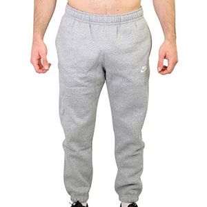 Nike M NSW Club Pant Cf Bb broek voor heren, donkergrijs (dark grey heather) / mat zilver / wit, XS