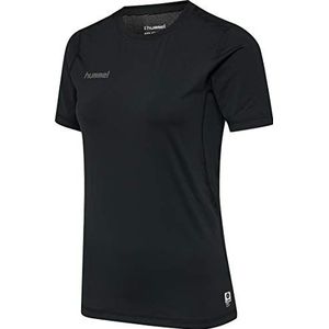 hummel Hml First Performance S/S Jersey T-shirt voor dames, zwart.