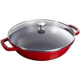 Staub Wok 30 cm - Gietijzeren wok voor perfecte gerechten - Kersenrood