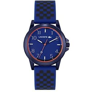 Lacoste Analoog kwartshorloge voor dames en heren met siliconen band, blauw/zwart, riem, Blauw/Zwart, Modern