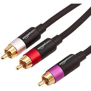 Amazon Basics RCA-audiokabel, 1-mannelijk naar 2-mannelijk splitterkabel, 2,5 m